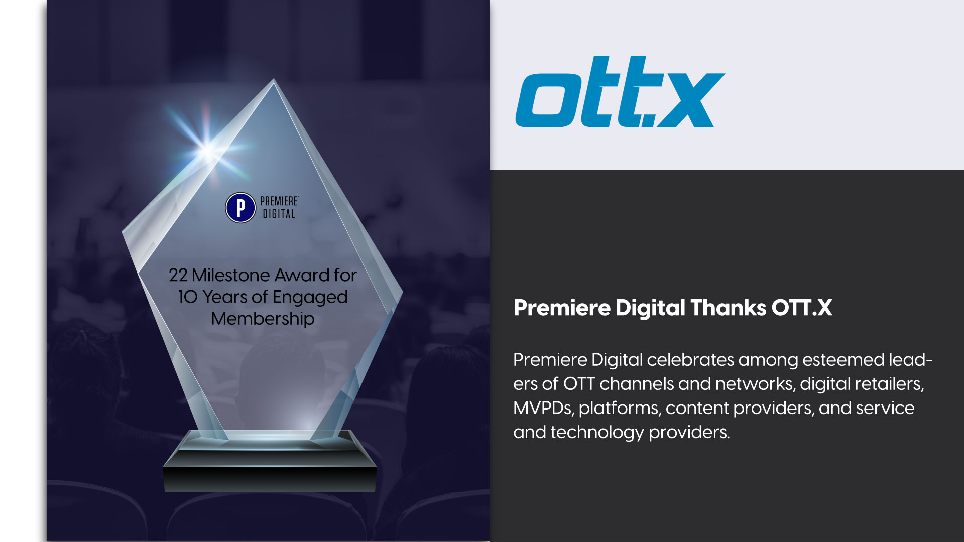 Premiere Digital OTT.X Service Award